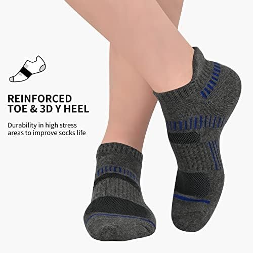 COOPLUS Mens Ankle Socks Athletic Cushioned Breathable Low Cut Tab With ...